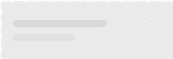 Simplified UI of greyed out profil with picture and description.