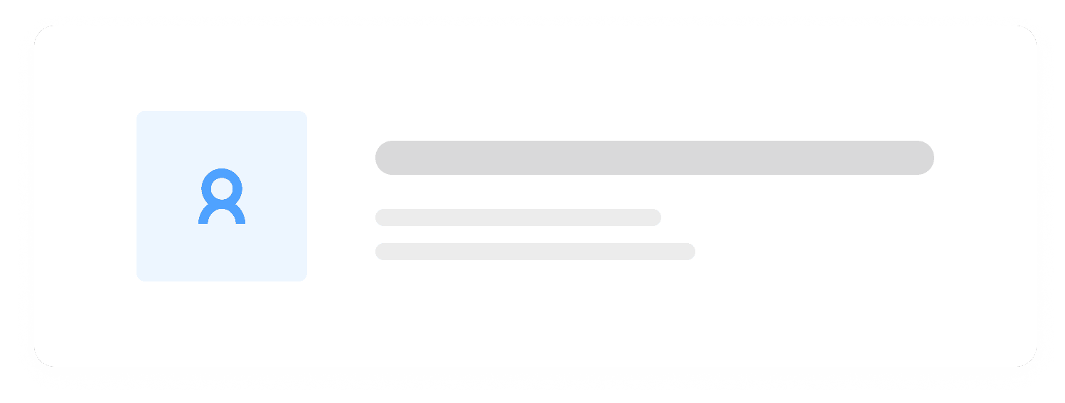 Vereinfachtes UI eines Profils mit Bild und Beschreibung.